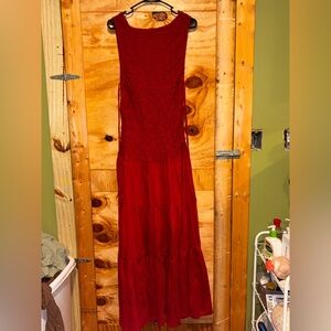 Free People drop waist red Maxi Dress